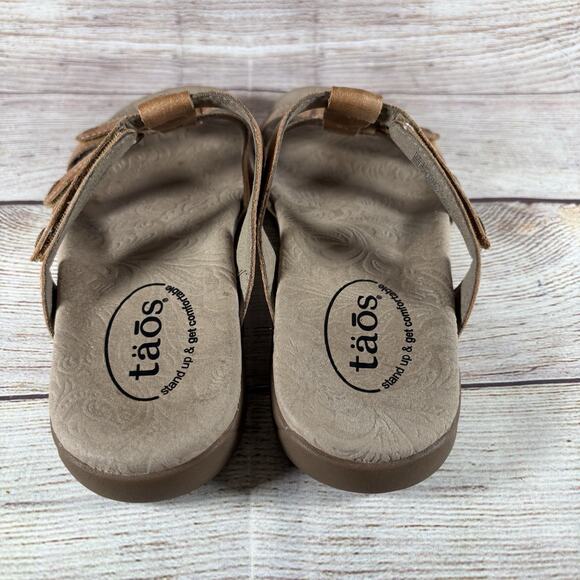 Taos Prize 4 Womens Size 7 Slide Sandals Leather Brown - Picture 5 of 9